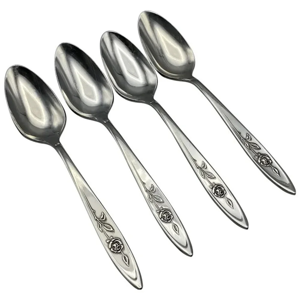Oneida Community MY‎ ROSE Teaspoons 4pcs Stainless Spoons